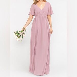 Show me your mumu Emily empire maxi in antique rose chiffon.